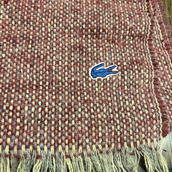 Lacoste wool plaid unisex scarf. - Picture 4 of 5
